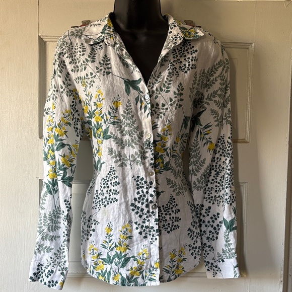Cynthia Rowley Floral Linen Button-Up Shirt - Picture 1 of 4